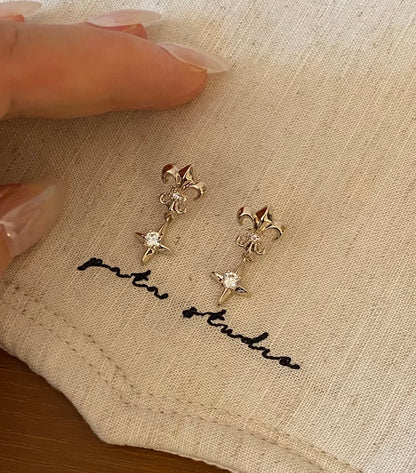 Four-Pointed Star Earrings